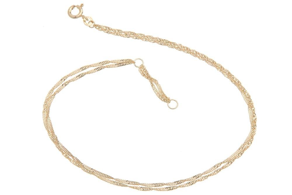 Silberkettenstore Fußkette Fußkette Singapur, doppelreihig 1,4mm - 333 Gold, Länge wählbar von Silberkettenstore