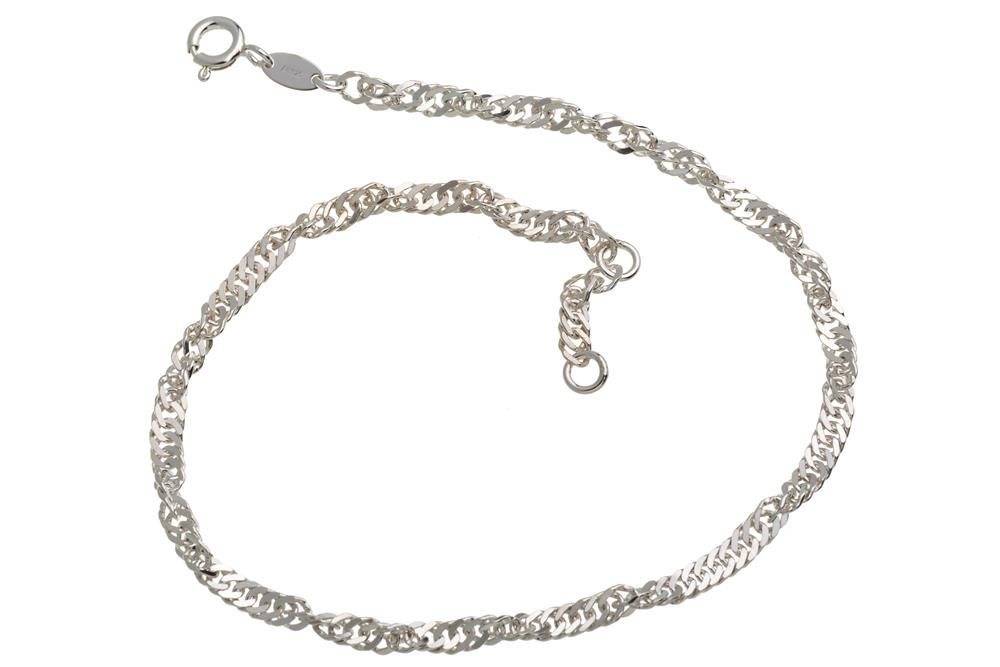 Silberkettenstore Fußkette Fußkette Singapur 3mm - 925 Silber, Länge wählbar von 23-30cm von Silberkettenstore