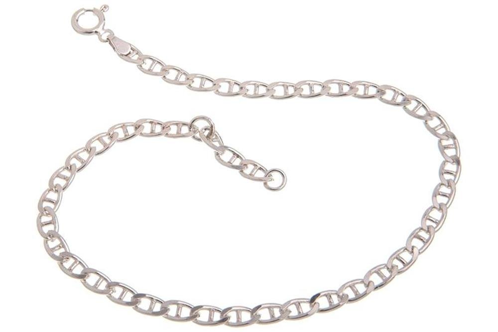 Silberkettenstore Fußkette Fußkette Stegpanzer 4mm - 925 Silber, Länge wählbar von 23-30cm von Silberkettenstore