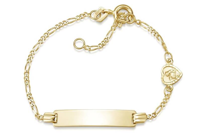 Silberkettenstore Goldarmband Kinder-Gravurarmband Engel II Figaro 1,5mm - 333 Gold, Länge wählbar von Silberkettenstore