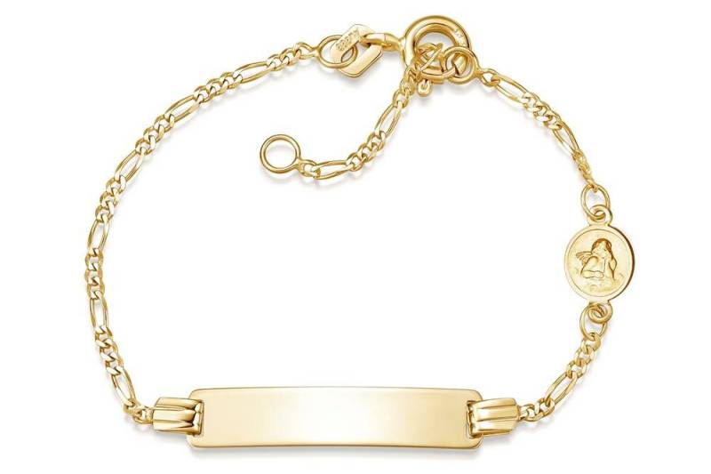 Silberkettenstore Goldarmband Kinder-Gravurarmband Figaro 2mm mit Schutzengel - 333 Gold von Silberkettenstore