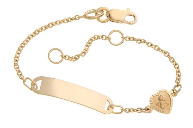 Silberkettenstore Goldarmband Kinder-Gravurarmband Mod. IDBo-3 - 375 Gelbgold, Länge wählbar von Silberkettenstore