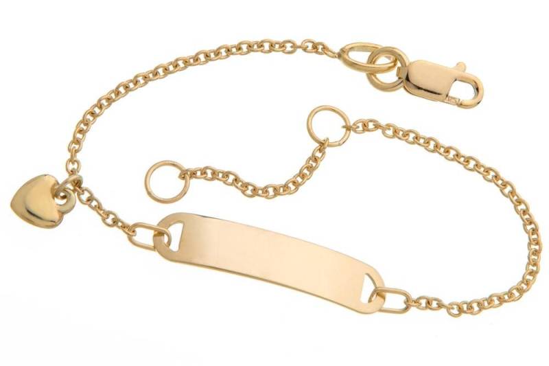 Silberkettenstore Goldarmband Kinder-Gravurarmband Mod. IDBo-4 - 375 Gelbgold, Länge wählbar von Silberkettenstore