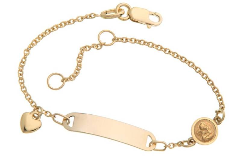 Silberkettenstore Goldarmband Kinder-Gravurarmband Mod. IDBo-5 - 375 Gelbgold, Länge wählbar von Silberkettenstore