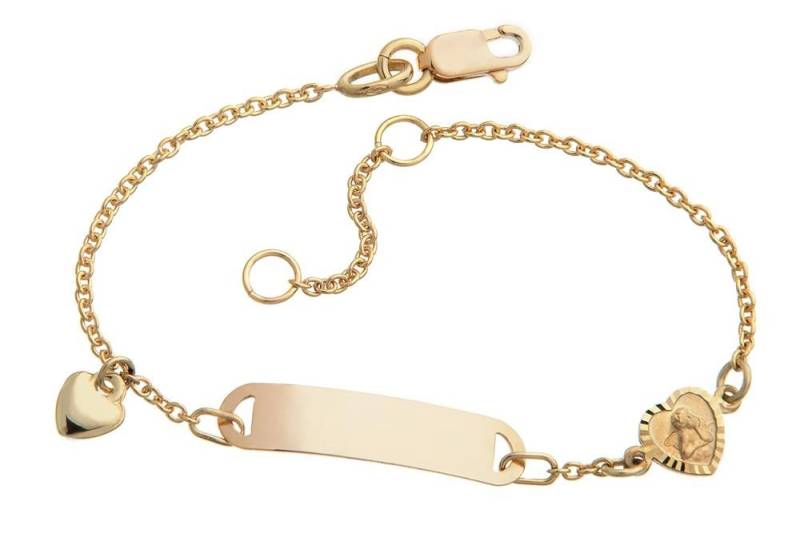 Silberkettenstore Goldarmband Kinder-Gravurarmband Mod. IDBo-6 - 375 Gelbgold, Länge wählbar von Silberkettenstore