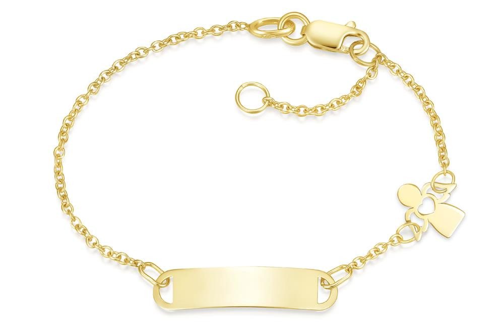Silberkettenstore Goldarmband Kinder-Gravurarmband Mod. IDBo-7 - 375 Gelbgold, Länge wählbar Silberkettenstore Goldarmband Kinder-Gravurarmband Mod. IDBo-7 - 375 Gelbgold, Länge wählbar von Silberkettenstore