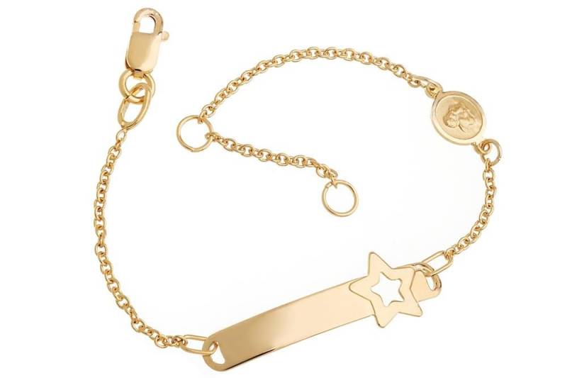 Silberkettenstore Goldarmband Kinder-ID-Armband Star Engel I - 375 Gelbgold, Länge wählbar von Silberkettenstore