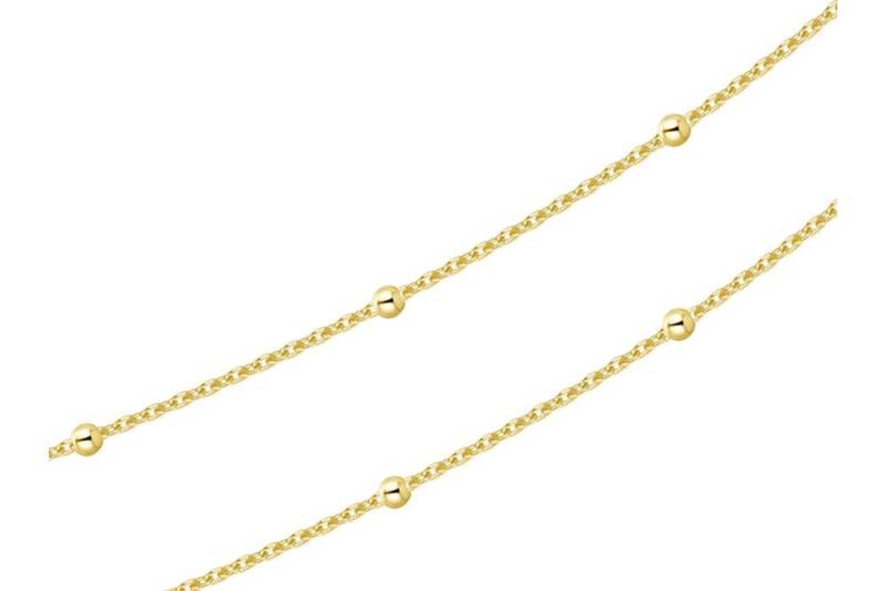 Silberkettenstore Goldkette Erbskette mit Kugeln 1mm - 333 Gold, Länge wählbar von Silberkettenstore