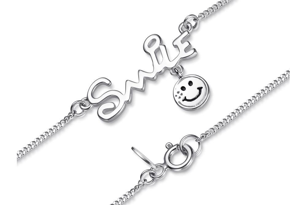 Silberkettenstore Kette mit Anhänger Panzerkette 1,4mm Smile" - 925 Silber, in vielen Längen verfügbar" von Silberkettenstore