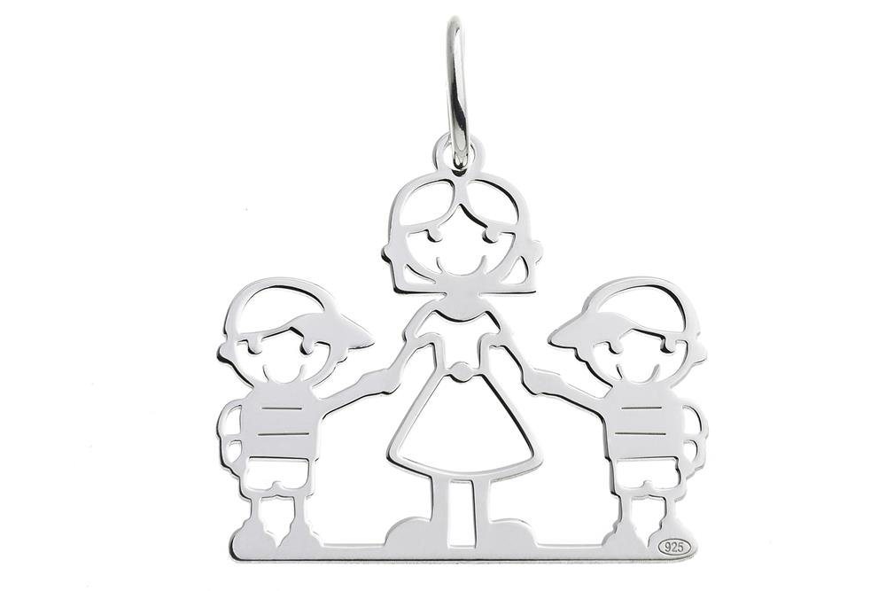 Silberkettenstore Kettenanhänger Anhänger Junge-Mutter-Junge - 925 Silber von Silberkettenstore