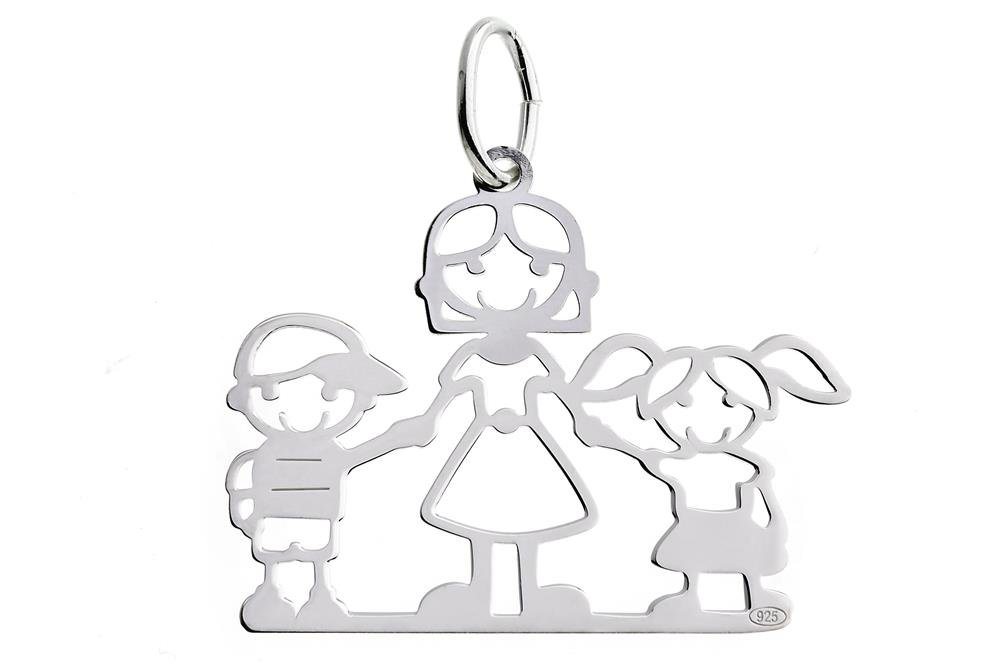 Silberkettenstore Kettenanhänger Anhänger Mädchen-Mutter-Junge - 925 Silber von Silberkettenstore