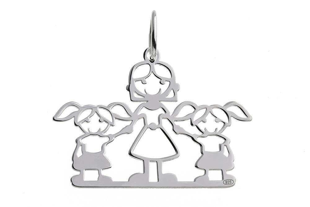 Silberkettenstore Kettenanhänger Anhänger Mädchen-Mutter-Mädchen - 925 Silber von Silberkettenstore