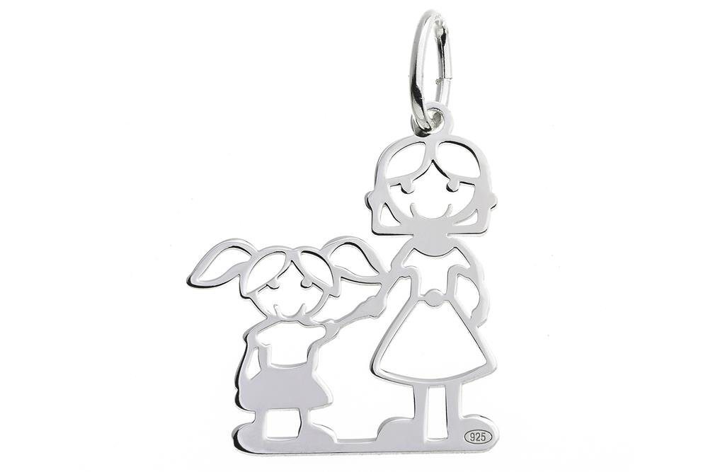 Silberkettenstore Kettenanhänger Anhänger Mädchen und Mutter - 925 Silber von Silberkettenstore