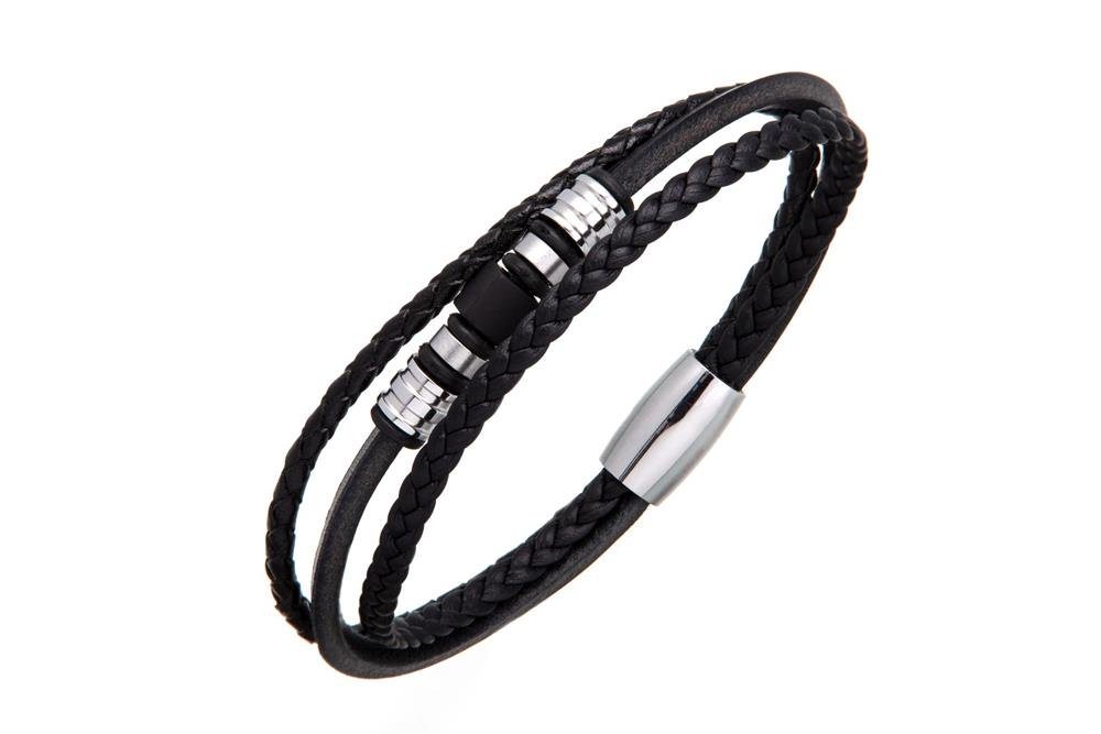 Silberkettenstore Lederarmband Lederarmband 0633_1 - 3reihig, schwarz von Silberkettenstore