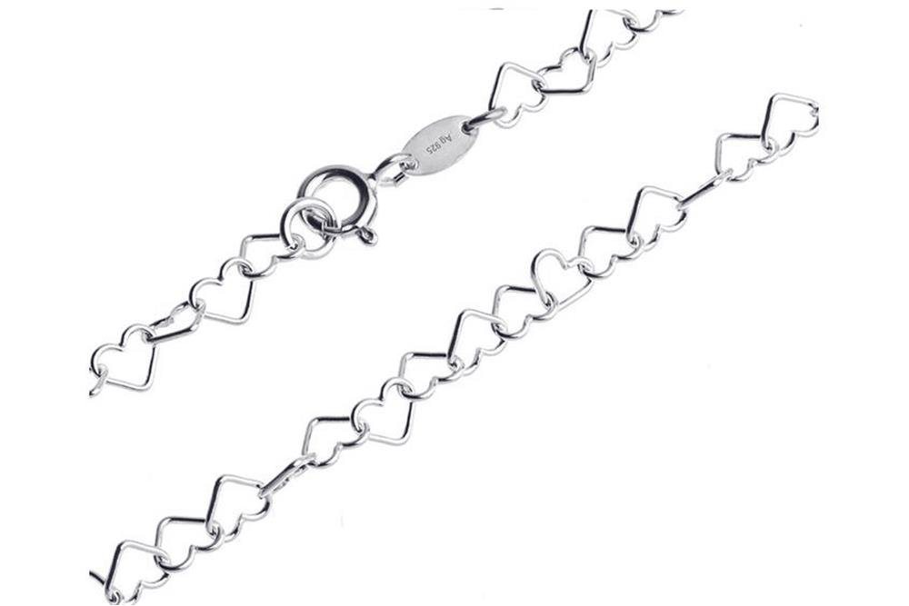 Silberkettenstore Silberarmband Fashion Line Kette Herzen - 925 Silber, Länge wählbar von 38-90cm von Silberkettenstore