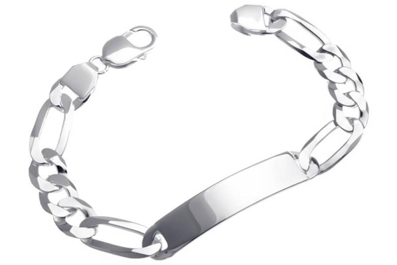 Silberkettenstore Silberarmband Figaro-Gravurarmband 10mm - 925 Silber, Länge wählbar von 19-24cm von Silberkettenstore