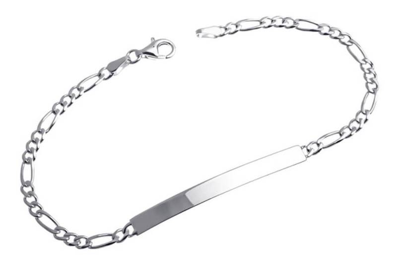 Silberkettenstore Silberarmband Figaro-Gravurarmband 4mm - 925 Silber, Länge wählbar von 16-22cm von Silberkettenstore