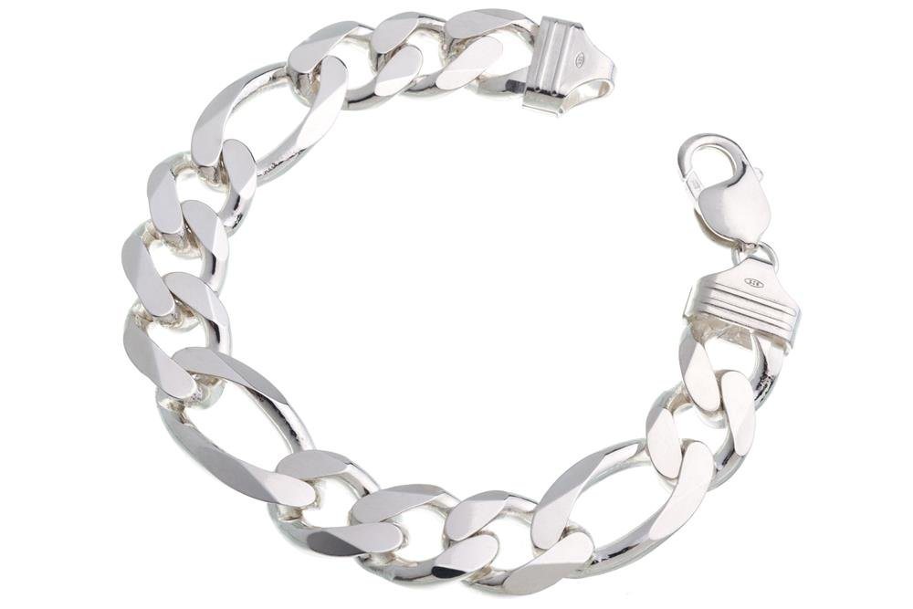 Silberkettenstore Silberarmband Figarokette Armband 13mm - 925 Silber, Länge wählbar von 16-25cm von Silberkettenstore