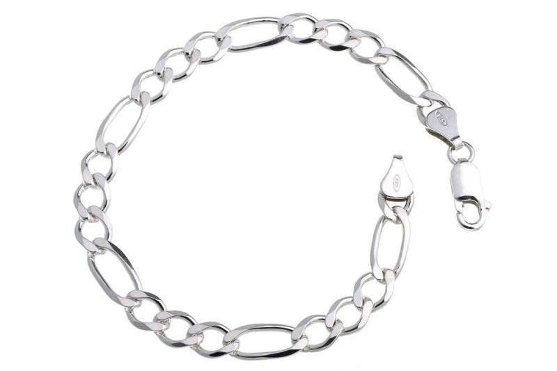 Silberkettenstore Silberarmband Figarokette Armband 6,5mm - 925 Silber, Länge wählbar von 16-25cm von Silberkettenstore