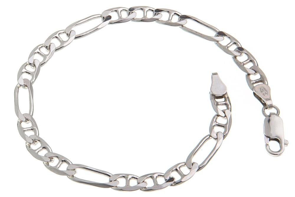 Silberkettenstore Silberarmband Figaruccikette Armband 5,5mm - 925 Silber, Länge wählbar von 16-25cm von Silberkettenstore