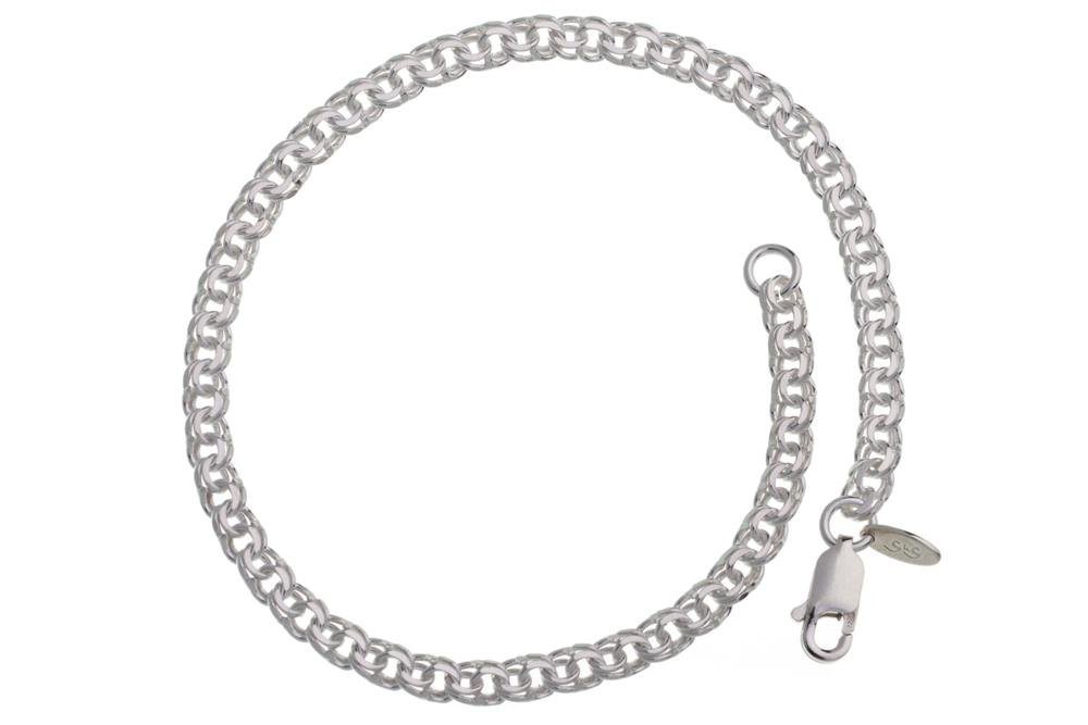 Silberkettenstore Silberarmband Garibaldikette Armband 3,6mm - 925 Silber, Länge wählbar von 16-25cm von Silberkettenstore