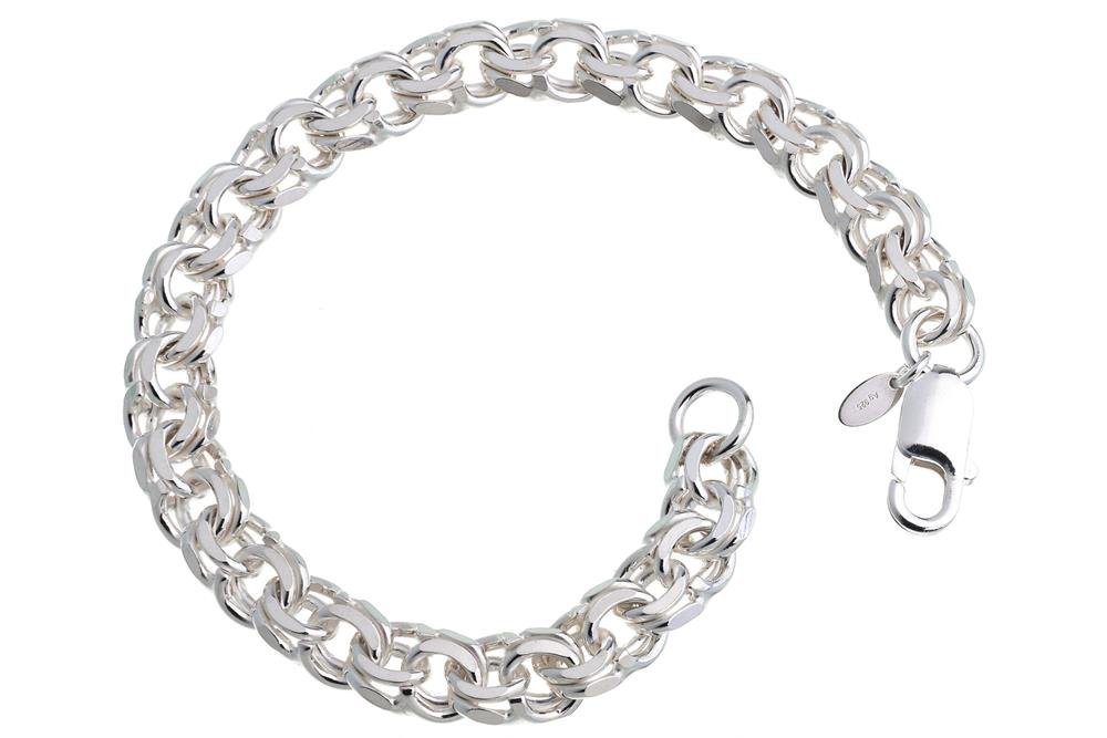Silberkettenstore Silberarmband Garibaldikette Armband 8,5mm - 925 Silber, Länge wählbar von 19-25cm von Silberkettenstore