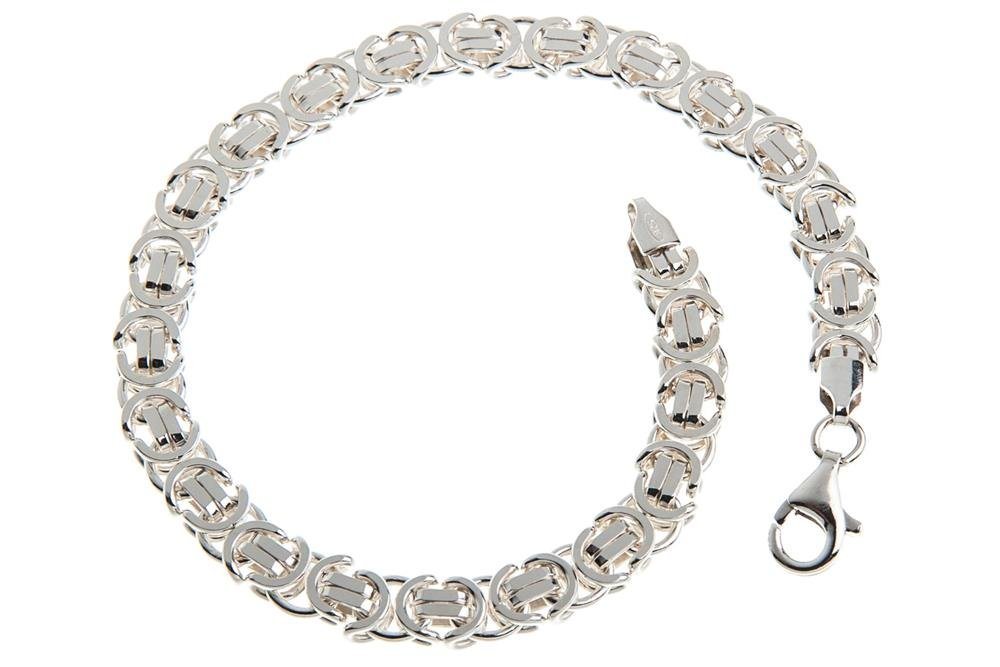 Silberkettenstore Silberarmband Königskette Armband, flach 6mm - 925 Silber, Länge wählbar von 16-25cm von Silberkettenstore