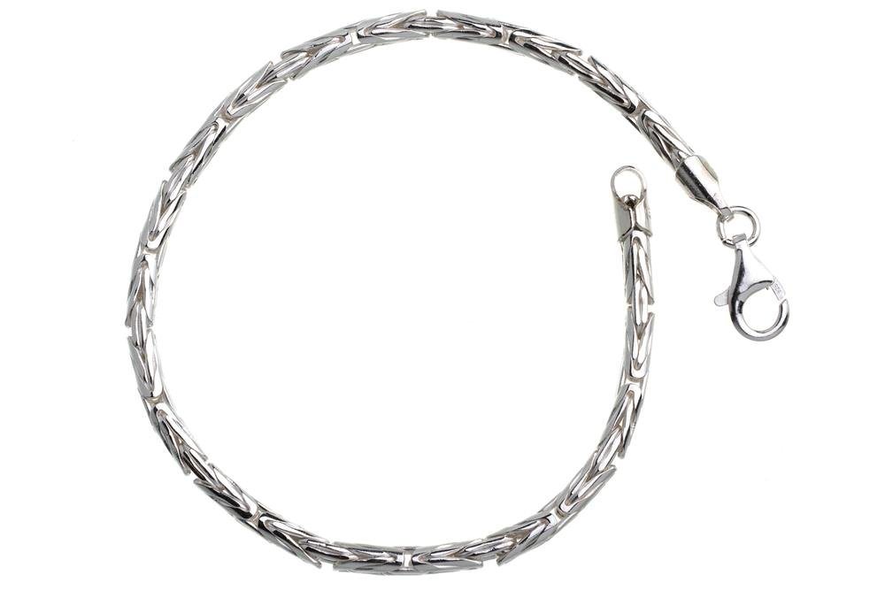 Silberkettenstore Silberarmband Königskette Armband, rund 3mm - 925 Silber, Länge wählbar von 16-25cm von Silberkettenstore