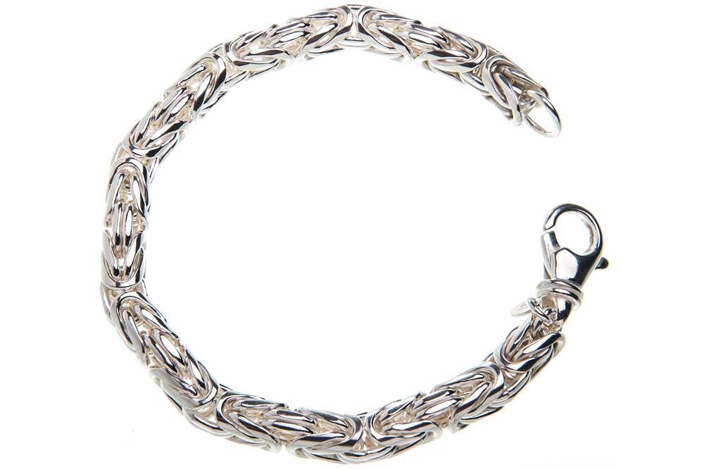 Silberkettenstore Silberarmband Königskette Armband, rund 8mm - 925 Silber, Länge wählbar von 20-26cm von Silberkettenstore