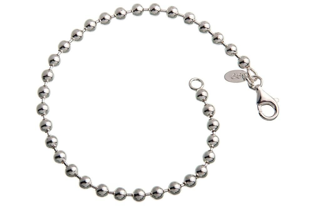 Silberkettenstore Silberarmband Kugelkette Armband 4mm - 925 Silber, Länge wählbar von 16-25cm von Silberkettenstore