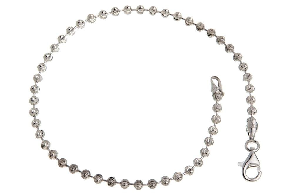 Silberkettenstore Silberarmband Kugelkette Armband geschliffen 2,5mm - 925 Silber, Länge wählbar von Silberkettenstore