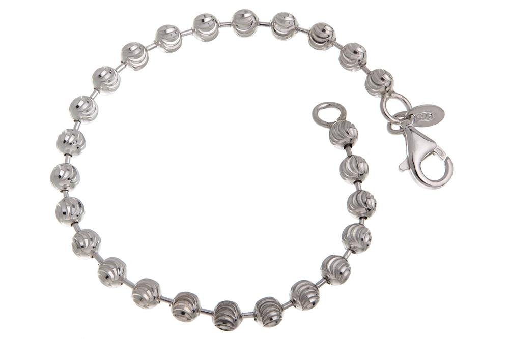 Silberkettenstore Silberarmband Kugelkette Armband geschliffen 5mm - 925 Silber, Länge wählbar von Silberkettenstore