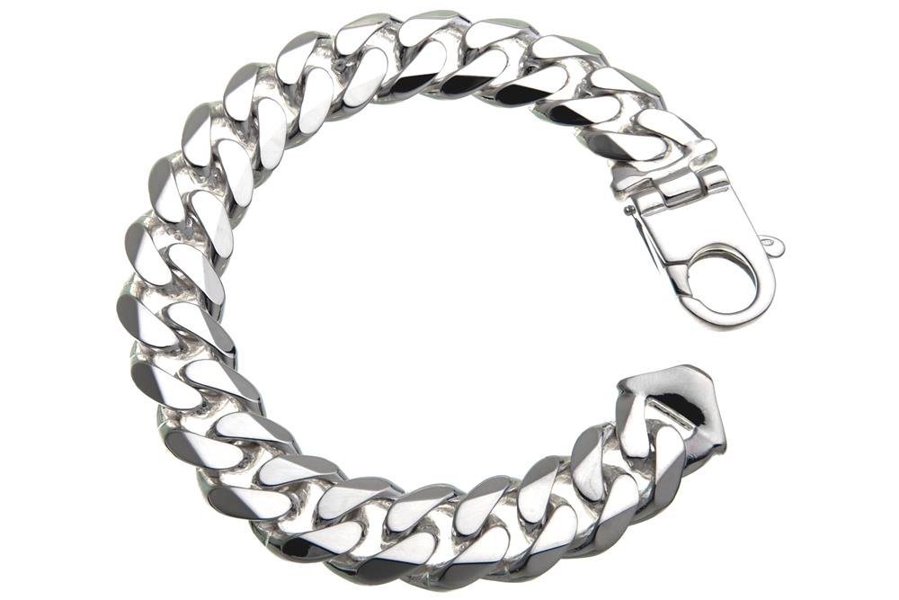 Silberkettenstore Silberarmband Panzerkette Armband 14mm - 925 Silber, Länge wählbar von 18-25cm von Silberkettenstore