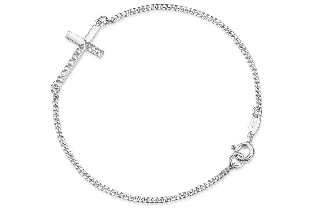 Silberkettenstore Silberarmband Panzerketten Armband 1,7mm mit eingehängtem Kreuz - 925 Silber Silberkettenstore Silberarmband Panzerketten Armband 1,7mm mit eingehängtem Kreuz - 925 Silber von Silberkettenstore