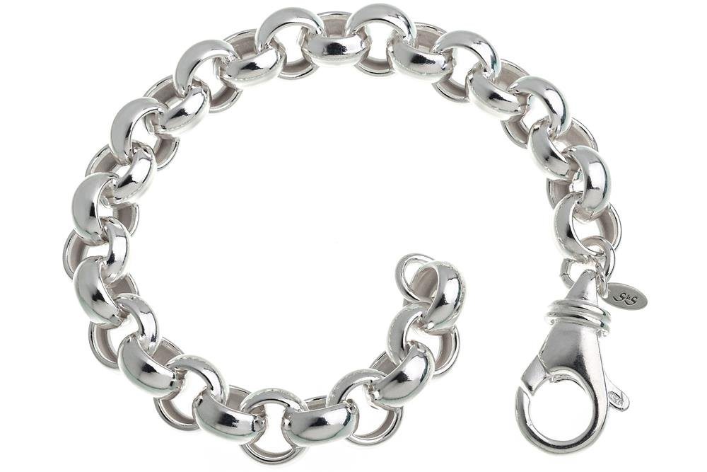 Silberkettenstore Silberarmband Rundes Erbskette Armband 10mm - 925 Silber, Länge wählbar von 18-25cm von Silberkettenstore