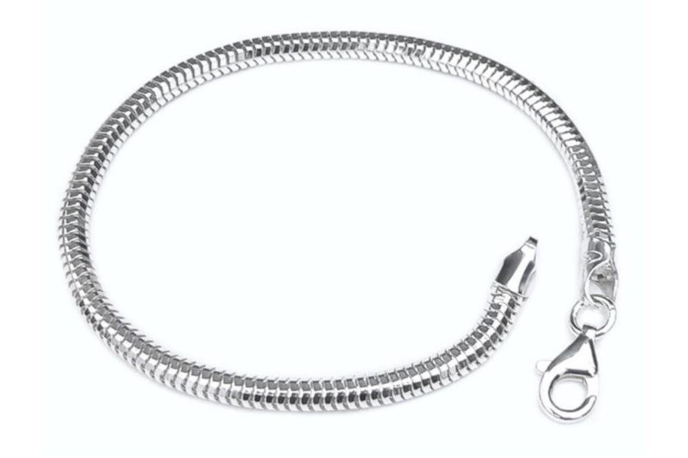 Silberkettenstore Silberarmband Schlangenkette Armband, achtkant 4mm - 925 Silber, Länge wählbar von Silberkettenstore