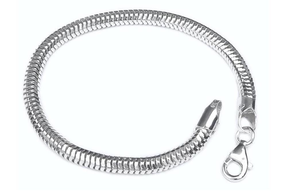 Silberkettenstore Silberarmband Schlangenkette Armband, achtkant 5mm - 925 Silber, Länge wählbar von Silberkettenstore