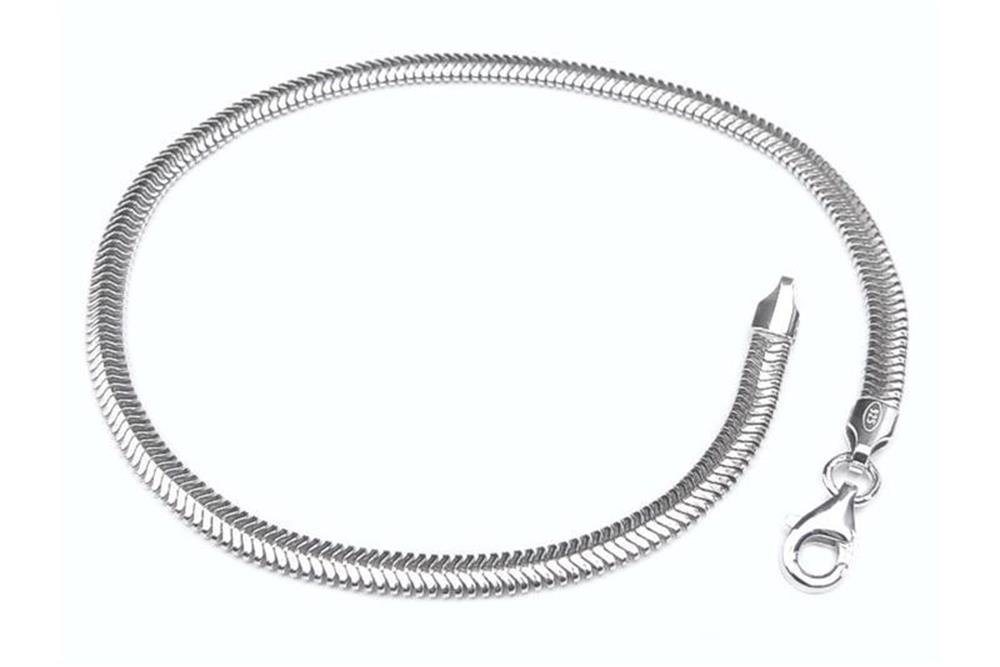 Silberkettenstore Silberarmband Schlangenkette Armband, oval 3,5mm - 925 Silber, Länge wählbar von Silberkettenstore