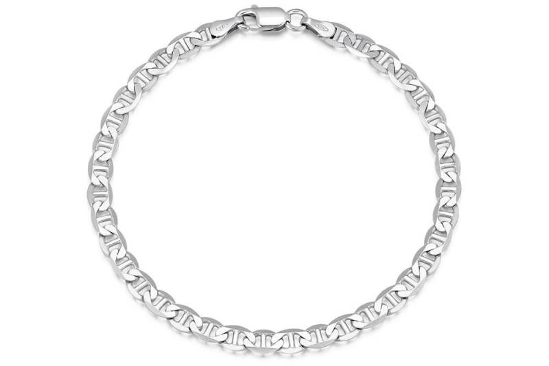 Silberkettenstore Silberarmband Stegpanzerkette Armband 4mm - 925 Silber, Länge wählbar von 16-25cm von Silberkettenstore