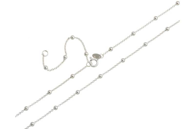Silberkettenstore Silberkette Bauchkette Erbse 1,3mm mit Kugeln - 925 Silber, Länge wählbar von Silberkettenstore