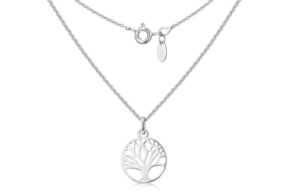 Silberkettenstore Silberkette Erbskette 1,3mm mit Lebensbaumanhänger - 925 Silber, Länge wählbar Silberkettenstore Silberkette Erbskette 1,3mm mit Lebensbaumanhänger - 925 Silber, Länge wählbar von Silberkettenstore