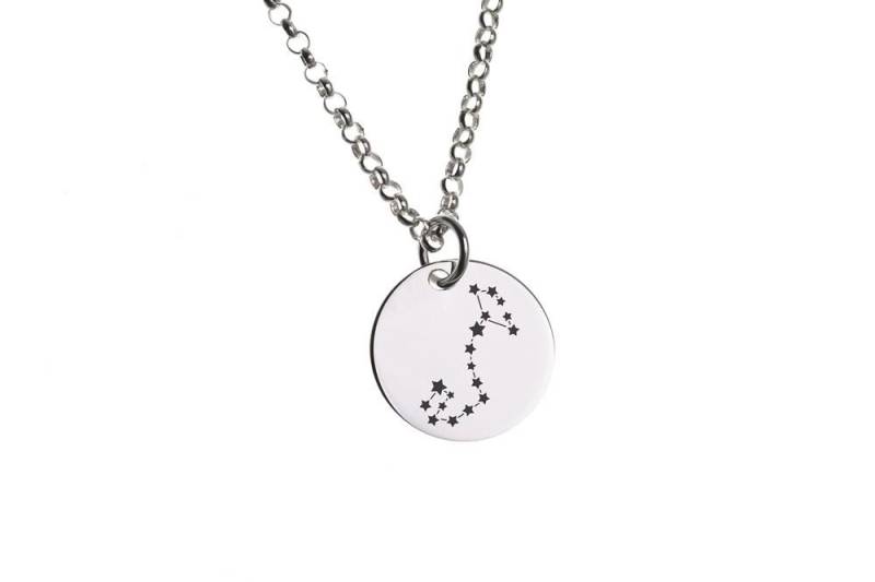 Silberkettenstore Silberkette Erbskette 2mm mit Sternbild Anhänger SKORPION - 925 Silber von Silberkettenstore