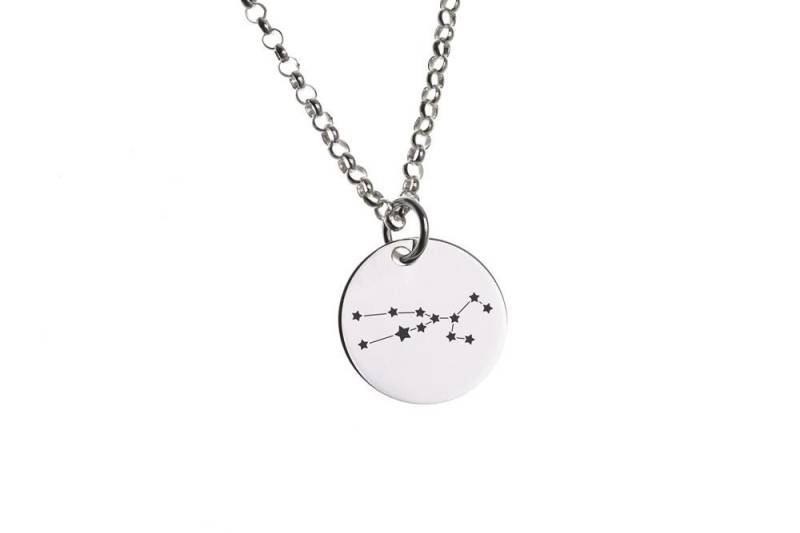 Silberkettenstore Silberkette Erbskette 2mm mit Sternbild Anhänger STIER - 925 Silber, Länge wählbar von Silberkettenstore