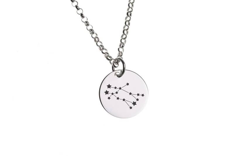 Silberkettenstore Silberkette Erbskette 2mm mit Sternbild Anhänger ZWILLING - 925 Silber von Silberkettenstore