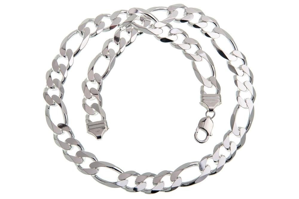 Silberkettenstore Silberkette Figarokette 13mm - 925 Silber, Länge wählbar von 45-100cm von Silberkettenstore