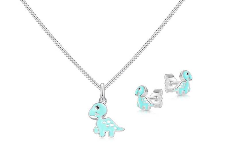 Silberkettenstore Silberkette Kinder Schmuckset Dino - 925 Silber, 3teilig von Silberkettenstore