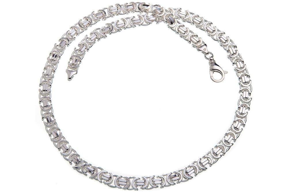 Silberkettenstore Silberkette Königskette, flach 9mm - 925 Silber, Länge wählbar von 40-100cm von Silberkettenstore