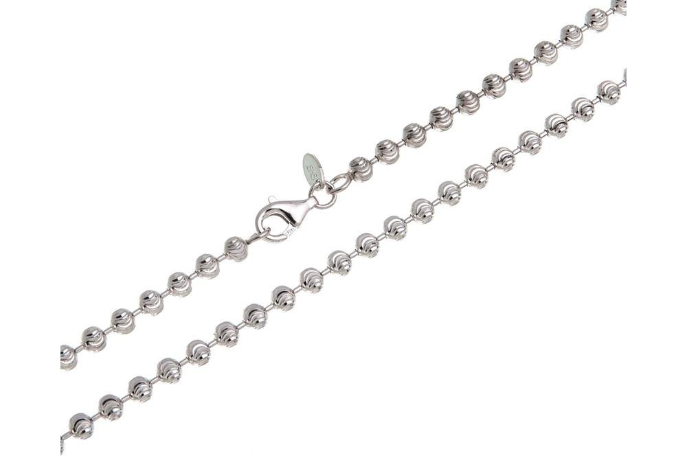 Silberkettenstore Silberkette Kugelkette, geschliffen 4mm - 925 Silber, Länge wählbar von 40-100cm von Silberkettenstore