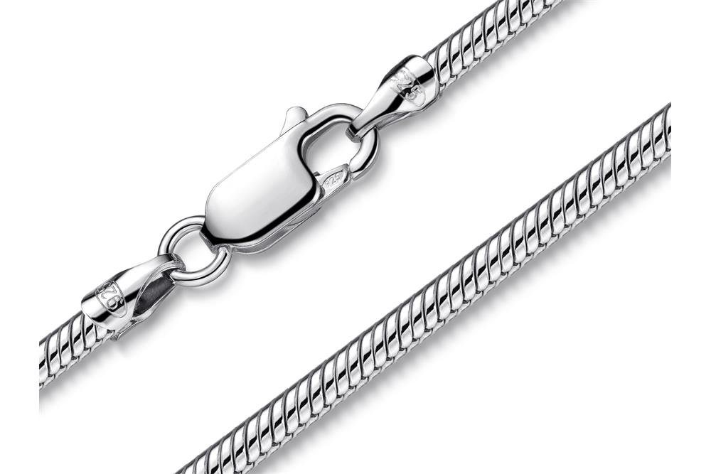 Silberkettenstore Silberkette Schlangenkette 2,2mm - 925 Silber, Länge wählbar von 38-120cm von Silberkettenstore