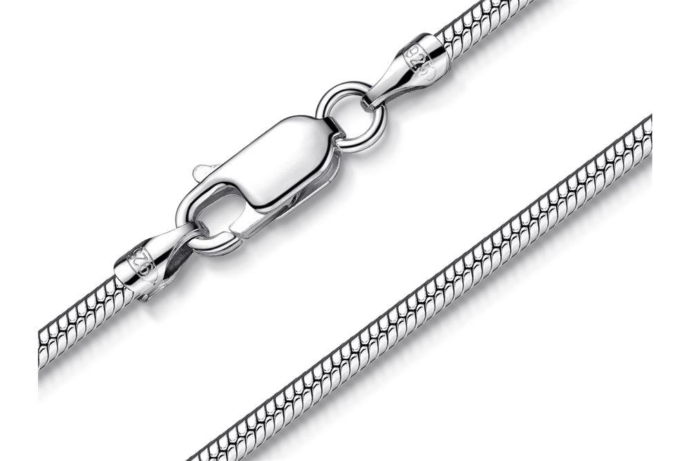 Silberkettenstore Silberkette Schlangenkette 2mm - 925 Silber, Länge wählbar von 38-120cm von Silberkettenstore